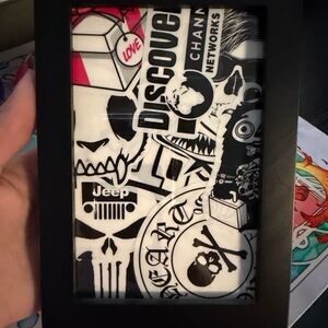 Black and White Graphic Art in Frame